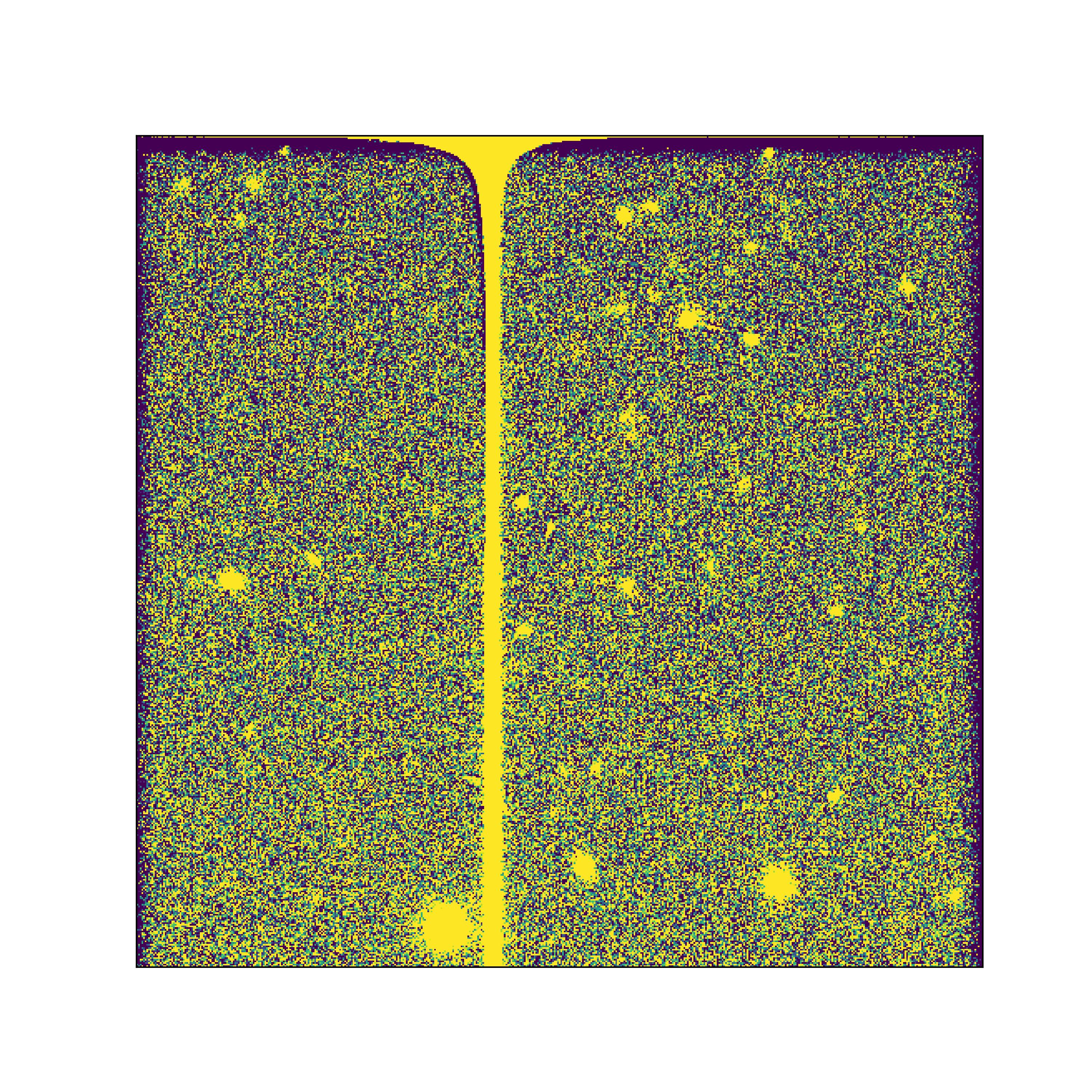 A bleed trail on an ITL sensor fanning out along the CCD edge.
