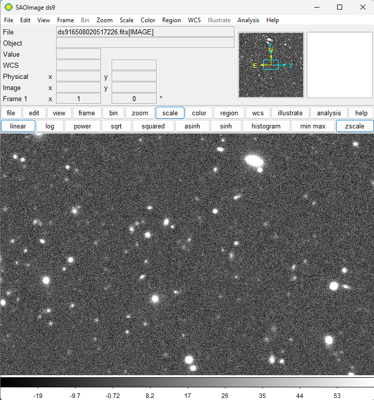 Click scale and zscale to view the image.