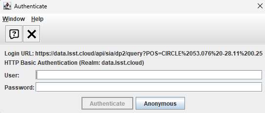 Add authentication information obtained earlier.