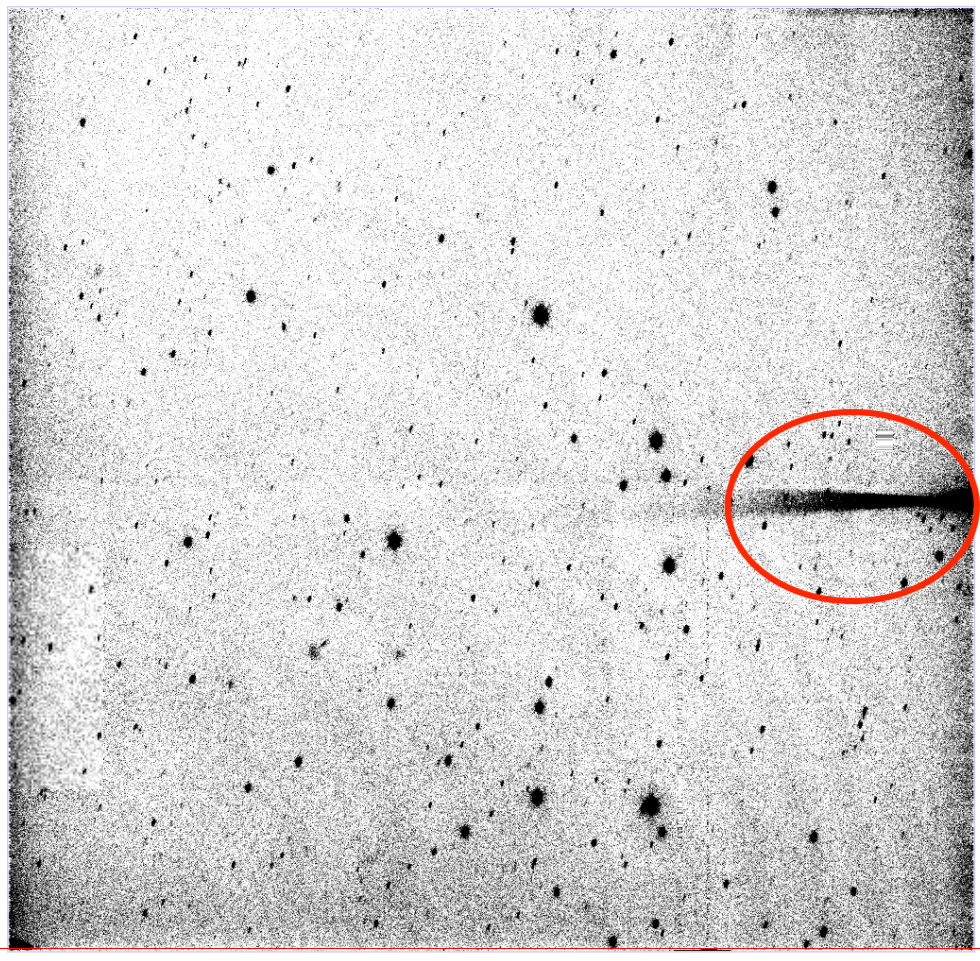 A flare artifact on an LSSTCam detector.