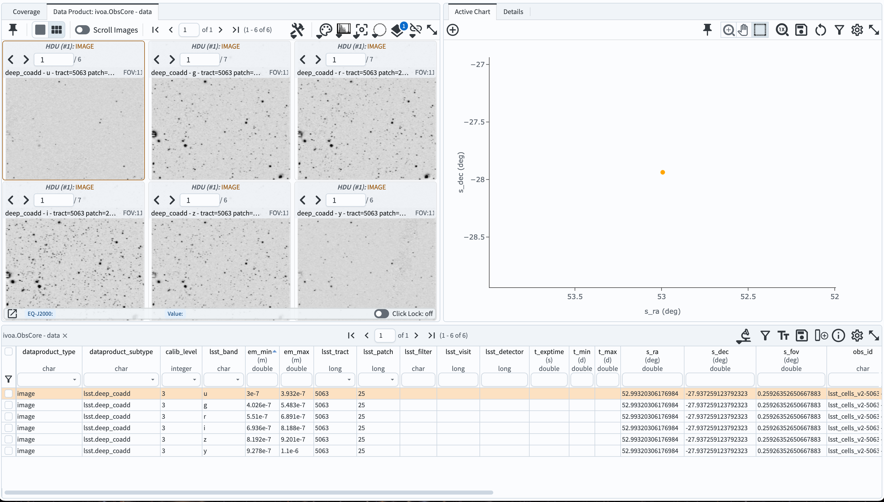 The Results tab after a query has been executed but displaying multiple images.